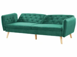 Canapé Convertible 2 Places En Velours Vert Foncé BARDU 14 Canapé Convertible 2 Places En Velours Vert Foncé BARDU -Deco.fr Soldes Boutique canape 11656849