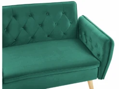 Canapé Convertible 2 Places En Velours Vert Foncé BARDU 16 Canapé Convertible 2 Places En Velours Vert Foncé BARDU -Deco.fr Soldes Boutique canape 11656853