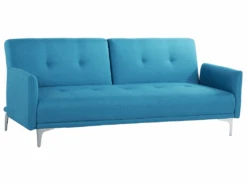 Canapé Convertible 3 Places En Tissu Bleu LUCAN -Deco.fr Soldes Boutique canape 11814489