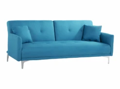 Canapé Convertible 3 Places En Tissu Bleu LUCAN -Deco.fr Soldes Boutique canape 11814491