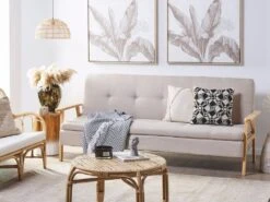 Canapé-lit En Tissu Beige TJORN