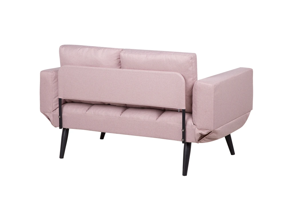 Canapé Convertible 2 Places En Tissu Rose BREKKE 6 Canapé Convertible 2 Places En Tissu Rose BREKKE – Image 6