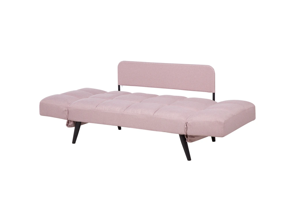 Canapé Convertible 2 Places En Tissu Rose BREKKE 7 Canapé Convertible 2 Places En Tissu Rose BREKKE – Image 7