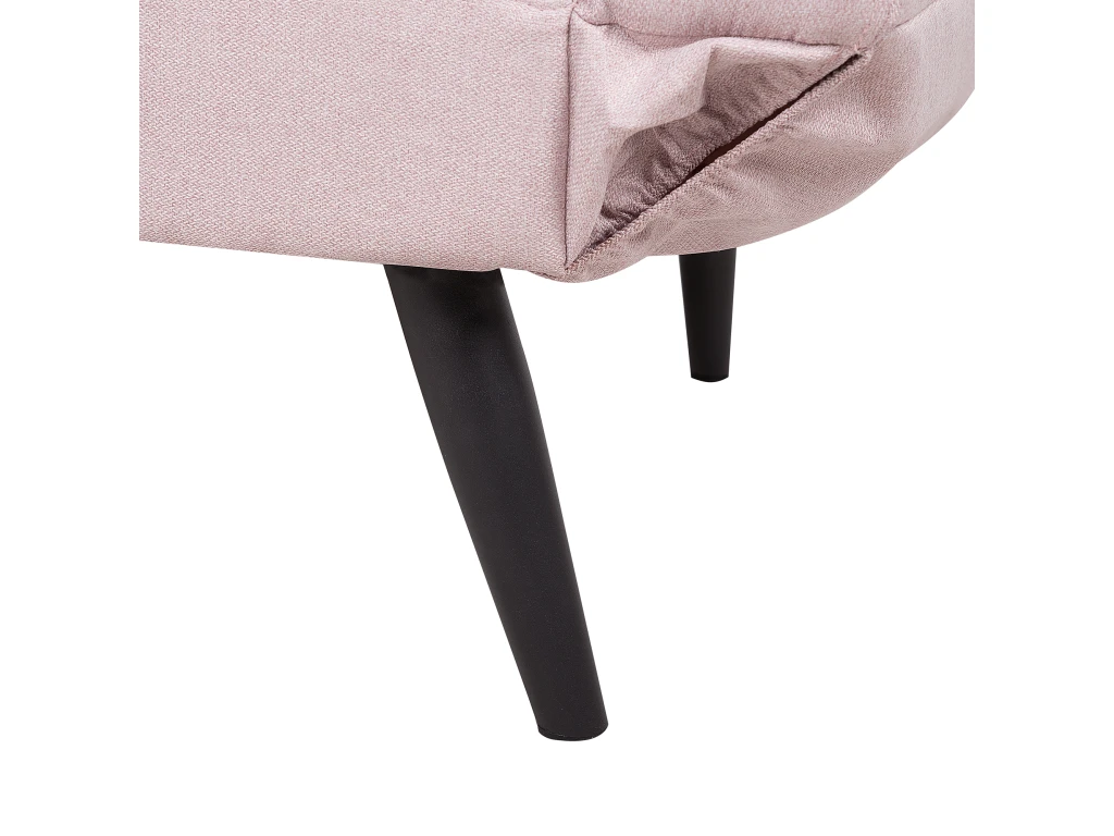Canapé Convertible 2 Places En Tissu Rose BREKKE 9 Canapé Convertible 2 Places En Tissu Rose BREKKE – Image 9
