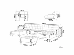 Canapé Panoramique Convertible En Tissu Marron Foncé 5 Places Avec Pouf ABERDEEN 11 Canapé Panoramique Convertible En Tissu Marron Foncé 5 Places Avec Pouf ABERDEEN -Deco.fr Soldes Boutique canape 11919327