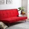Canapé Convertible 3 Places En Tissu Rouge HASLE 20 Canapé Convertible 3 Places En Tissu Rouge HASLE -Deco.fr Soldes Boutique canape 11921909 1