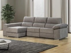 Canapé D'angle Gauche Relax électrique Avec Têtières En Tissu Gris DIDIUS -Deco.fr Soldes Boutique canape 11942313