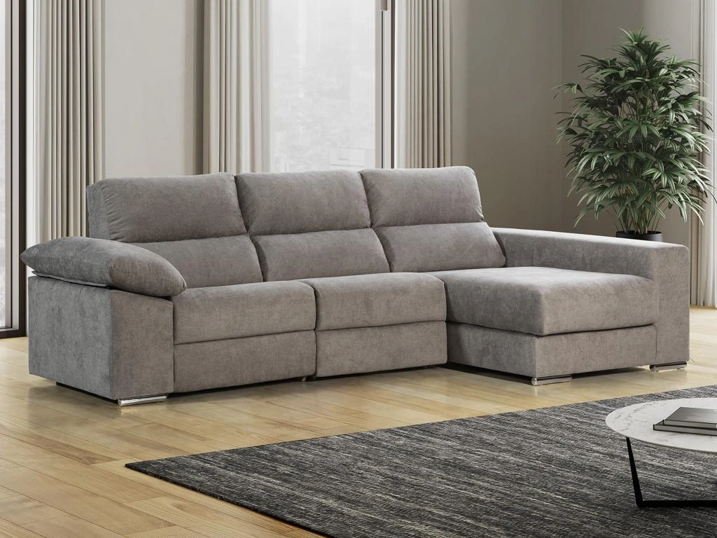 Canapé D'angle Droit Relax électrique Avec Têtières En Tissu Gris DIDIUS 5 Canapé D'angle Droit Relax électrique Avec Têtières En Tissu Gris DIDIUS – Image 5