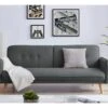 NORA - Canapé Scandinave Convertible Gris Foncé Avec Pieds En Bois -Deco.fr Soldes Boutique canape 12221215