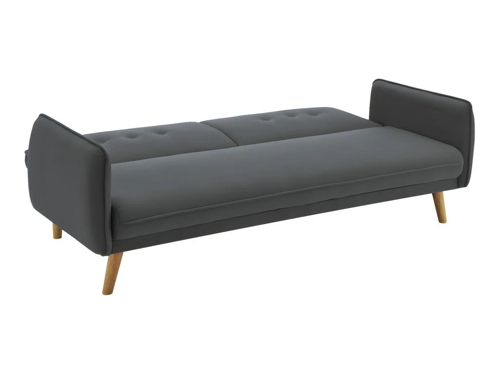 NORA - Canapé Scandinave Convertible Gris Foncé Avec Pieds En Bois 3 NORA - Canapé Scandinave Convertible Gris Foncé Avec Pieds En Bois – Image 3