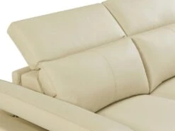Canapé D'angle Droit Relax électrique En Cuir De Vachette Beige PUNO II -Deco.fr Soldes Boutique canape 12292649