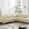 Canapé D'angle Droit Relax électrique En Cuir De Vachette Beige PUNO II -Deco.fr Soldes Boutique canape 12292655