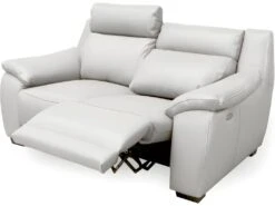 Canapé 2 Places Avec 2 Relax En 100% Tout Cuir épais Luxe Italien - 2 Relax électriques, Blanc Cassé. BERN -Deco.fr Soldes Boutique canape 12304931