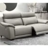 Canapé 3 Places Avec 2 Relax En 100% Tout Cuir épais Luxe Italien - 2 Relax électriques, Gris Clair. BERN
