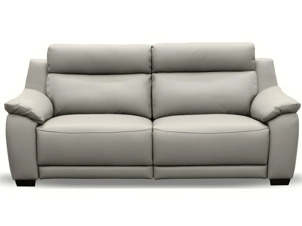 Canapé 3 Places Avec 2 Relax En 100% Tout Cuir épais Luxe Italien - 2 Relax électriques, Gris Clair. BERN 2 Canapé 3 Places Avec 2 Relax En 100% Tout Cuir épais Luxe Italien - 2 Relax électriques, Gris Clair. BERN – Image 2
