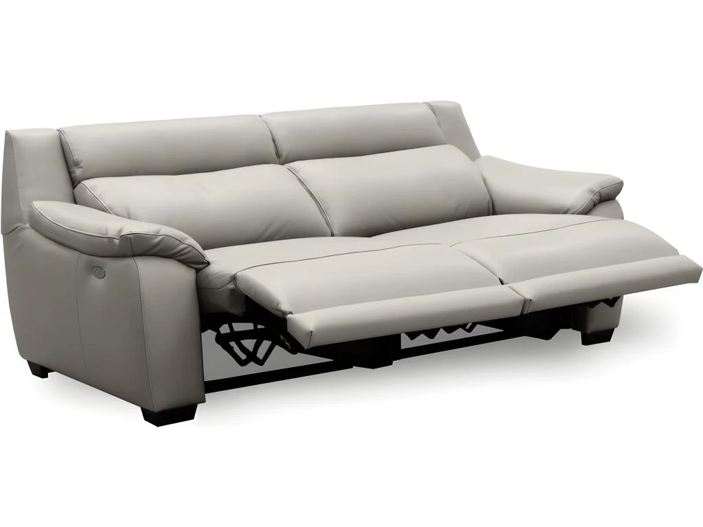 Canapé 3 Places Avec 2 Relax En 100% Tout Cuir épais Luxe Italien - 2 Relax électriques, Gris Clair. BERN 3 Canapé 3 Places Avec 2 Relax En 100% Tout Cuir épais Luxe Italien - 2 Relax électriques, Gris Clair. BERN – Image 3