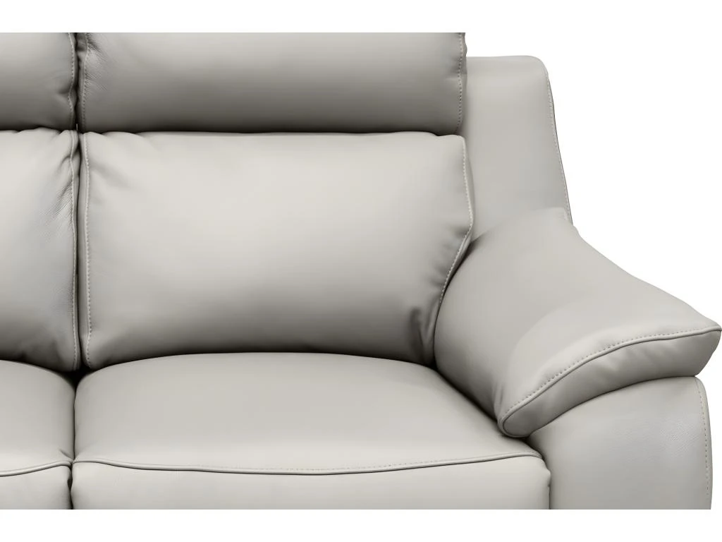Canapé 3 Places Avec 2 Relax En 100% Tout Cuir épais Luxe Italien - 2 Relax électriques, Gris Clair. BERN 5 Canapé 3 Places Avec 2 Relax En 100% Tout Cuir épais Luxe Italien - 2 Relax électriques, Gris Clair. BERN – Image 5