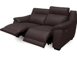 Canapé 2 Places Avec 2 Relax En 100% Tout Cuir épais Luxe Italien - 2 Relax électriques, Chocolat CLAIR. BERN