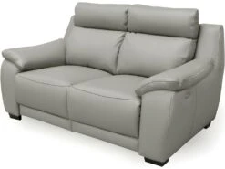 Canapé 2 Places Avec 2 Relax En 100% Tout Cuir épais Luxe Italien - 2 Relax électriques, Gris Clair. BERN -Deco.fr Soldes Boutique canape 12304975