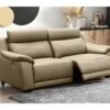 Canapé 3 Places Avec 2 Relax En 100% Tout Cuir épais Luxe Italien - 2 Relax électriques, Beige. BERN -Deco.fr Soldes Boutique canape 12304995