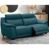 Canapé 3 Places Avec 2 Relax En 100% Tout Cuir épais Luxe Italien - 2 Relax électriques, Turquoise. BERN -Deco.fr Soldes Boutique canape 12305021