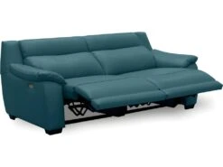 Canapé 3 Places Avec 2 Relax En 100% Tout Cuir épais Luxe Italien - 2 Relax électriques, Turquoise. BERN -Deco.fr Soldes Boutique canape 12305025