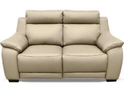 Canapé 2 Places Avec 2 Relax En 100% Tout Cuir épais Luxe Italien - 2 Relax électriques, Beige. BERN