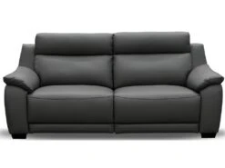 Canapé 3 Places Avec 2 Relax En 100% Tout Cuir épais Luxe Italien - 2 Relax électriques, Anthracite. BERN -Deco.fr Soldes Boutique canape 12305047