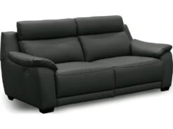 Canapé 3 Places Avec 2 Relax En 100% Tout Cuir épais Luxe Italien - 2 Relax électriques, Anthracite. BERN -Deco.fr Soldes Boutique canape 12305049