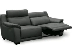 Canapé 3 Places Avec 2 Relax En 100% Tout Cuir épais Luxe Italien - 2 Relax électriques, Anthracite. BERN -Deco.fr Soldes Boutique canape 12305051