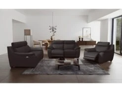 Canapé 3 Places Avec 2 Relax En 100% Tout Cuir épais Luxe Italien - 2 Relax électriques, Chocolat CLAIR. BERN 10 Canapé 3 Places Avec 2 Relax En 100% Tout Cuir épais Luxe Italien - 2 Relax électriques, Chocolat CLAIR. BERN -Deco.fr Soldes Boutique canape 12305063