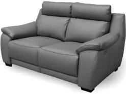 Canapé 2 Places Avec 2 Relax En 100% Tout Cuir épais Luxe Italien - 2 Relax électriques, Gris Foncé. BERN -Deco.fr Soldes Boutique canape 12305075