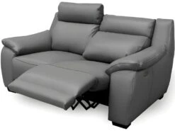 Canapé 2 Places Avec 2 Relax En 100% Tout Cuir épais Luxe Italien - 2 Relax électriques, Gris Foncé. BERN -Deco.fr Soldes Boutique canape 12305077