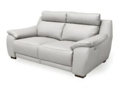 Canapé 3 Places Avec 2 Relax En 100% Tout Cuir épais Luxe Italien - 2 Relax électriques, Blanc Cassé. BERN -Deco.fr Soldes Boutique canape 12305097