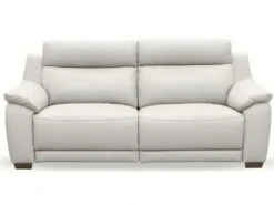 Canapé 3 Places Avec 2 Relax En 100% Tout Cuir épais Luxe Italien - 2 Relax électriques, Blanc Cassé. BERN -Deco.fr Soldes Boutique canape 12305101