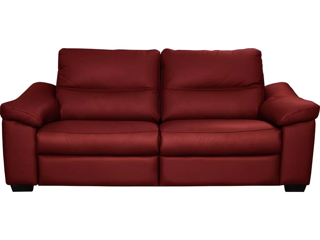 Canapé 3 Places En 100% Tout Cuir épais Italien Vachette HAMBOURG, Couleur Rouge Foncé 1 Canapé 3 Places En 100% Tout Cuir épais Italien Vachette HAMBOURG, Couleur Rouge Foncé