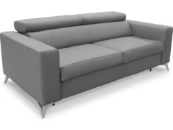 Canapé 3 Places Convertible En Cuir Italien De Luxe MOVIDA, Gris Clair 8 Canapé 3 Places Convertible En Cuir Italien De Luxe MOVIDA, Gris Clair -Deco.fr Soldes Boutique canape 12328649