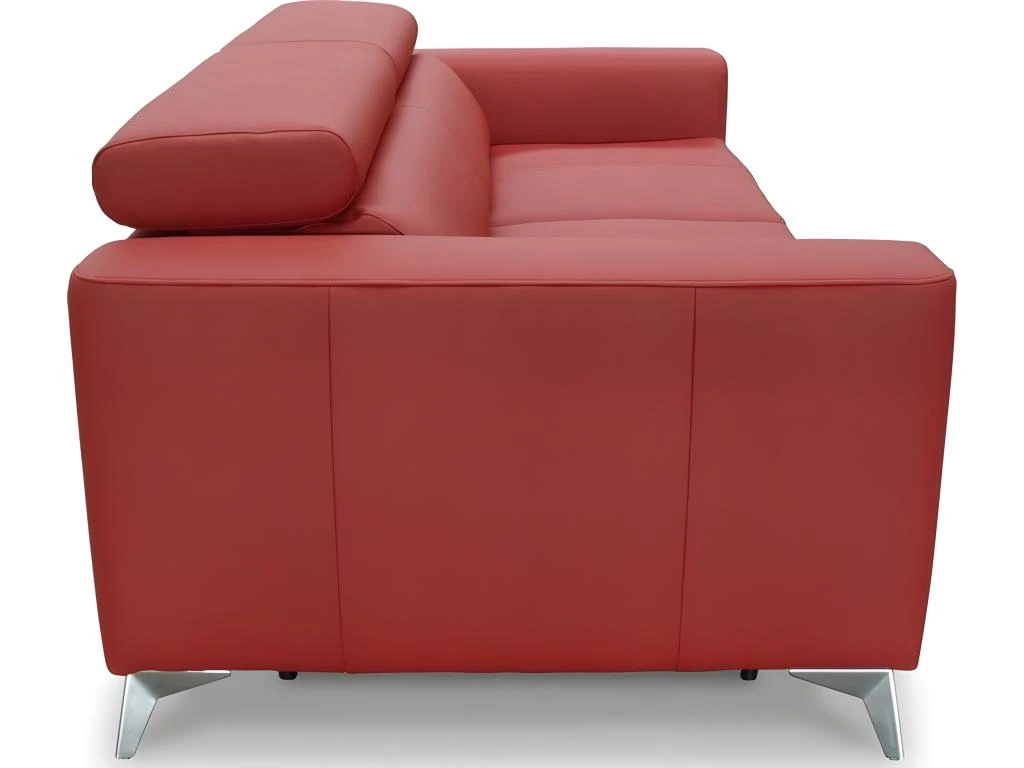 Canapé 3 Places Convertible En Cuir Italien De Luxe MOVIDA, Rouge Foncé 5 Canapé 3 Places Convertible En Cuir Italien De Luxe MOVIDA, Rouge Foncé – Image 5