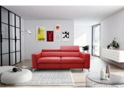 Canapé 3 Places Convertible En Cuir Italien De Luxe MOVIDA, Rouge Foncé 12 Canapé 3 Places Convertible En Cuir Italien De Luxe MOVIDA, Rouge Foncé -Deco.fr Soldes Boutique canape 12328687