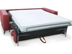 Canapé 3 Places Convertible En Cuir Italien De Luxe MOVIDA, Rouge Foncé 13 Canapé 3 Places Convertible En Cuir Italien De Luxe MOVIDA, Rouge Foncé -Deco.fr Soldes Boutique canape 12328689