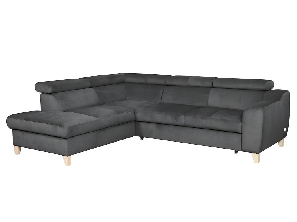 Canapé D'angle Convertible En Tissu Luxe 5 Places, ASTERIA Gris Foncé, Angle Gauche 2 Canapé D'angle Convertible En Tissu Luxe 5 Places, ASTERIA Gris Foncé, Angle Gauche – Image 2