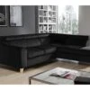 Canapé D'angle Convertible En Tissu Luxe 5 Places, ASTERIA Noir, Angle Droit -Deco.fr Soldes Boutique canape 12331923