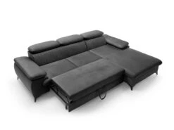 Canapé D'angle Droit Convertible En Velours Gris Anthracite SAMARA De Pascal Morabito -Deco.fr Soldes Boutique canape 12344539