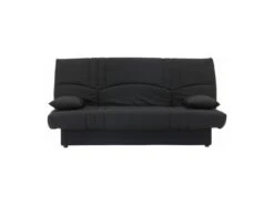 DREAM Banquette Clic Clac 3 Places - Tissu Noir - Slyle Contemporain - L 190 X P 92 Cm