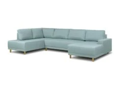Canapé D'angle Panoramique Convertible 7 Places - Scandinave Bleu Gris - JAKOB -Deco.fr Soldes Boutique canape 12396841