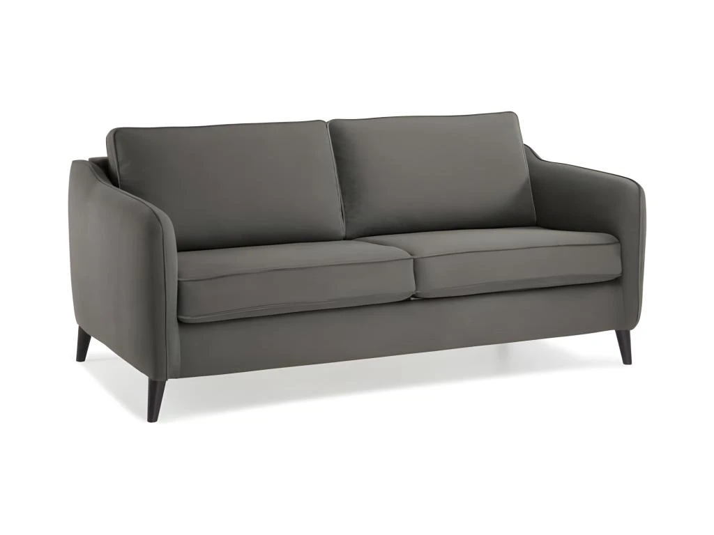 HEXAGONE Canape Convertible 3 Places - Velours Gris - L 182 X P 85 X H 97 Cm - CLYDE 3 HEXAGONE Canape Convertible 3 Places - Velours Gris - L 182 X P 85 X H 97 Cm - CLYDE – Image 3