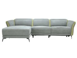 Canapé D'angle Gauche Relax électrique En Tissu Gris Et Jaune GERALDINE -Deco.fr Soldes Boutique canape 12406493