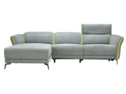Canapé D'angle Gauche Relax électrique En Tissu Gris Et Jaune GERALDINE -Deco.fr Soldes Boutique canape 12406497