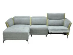 Canapé D'angle Gauche Relax électrique En Tissu Gris Et Jaune GERALDINE -Deco.fr Soldes Boutique canape 12406501