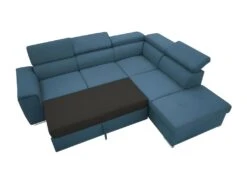 Canapé D'angle Convertible Panoramique 5 Places - Tissu Malmo Bleu Marine - DAYTONA -Deco.fr Soldes Boutique canape 12408659